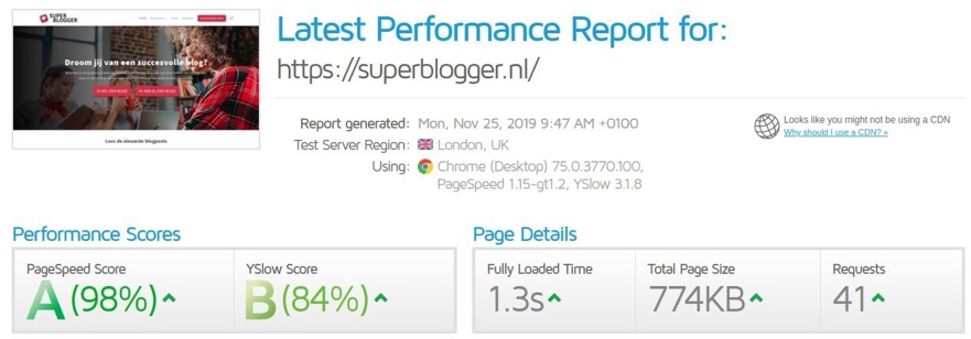 Speed Test GTmetrix